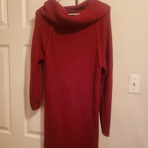 Fashion Nova Cowl Neck Sweater Dress in Red - 2x